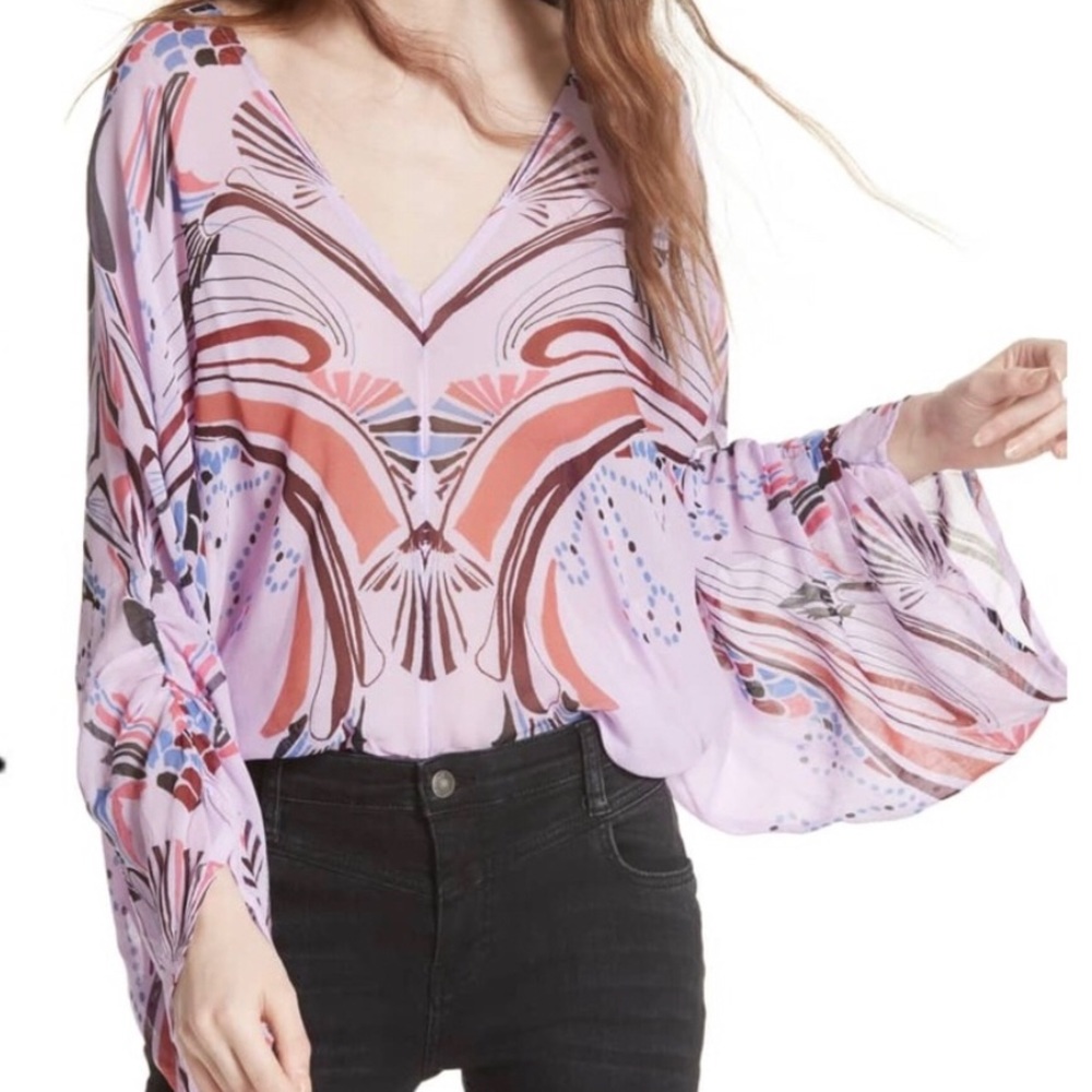 Free People Beneath The Sea Top Size L New - Picture 6 of 8